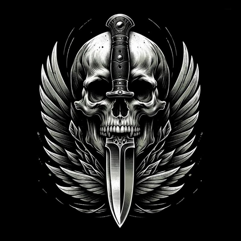 Winged Victory: Skull Crowned with Dagger