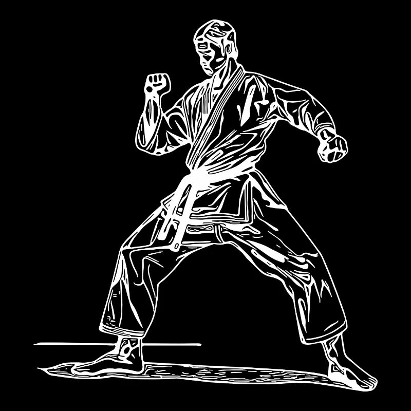 Judo Trainer in Kampfpose