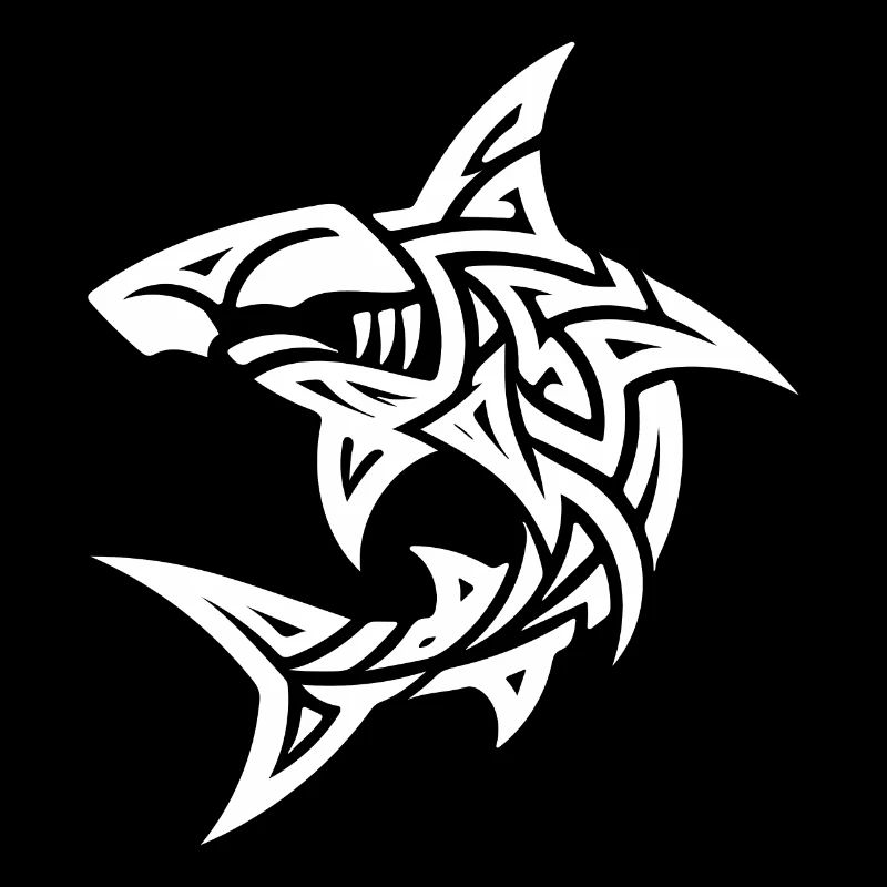 Tribal requin-marteau Style Diver Fan Tattoo