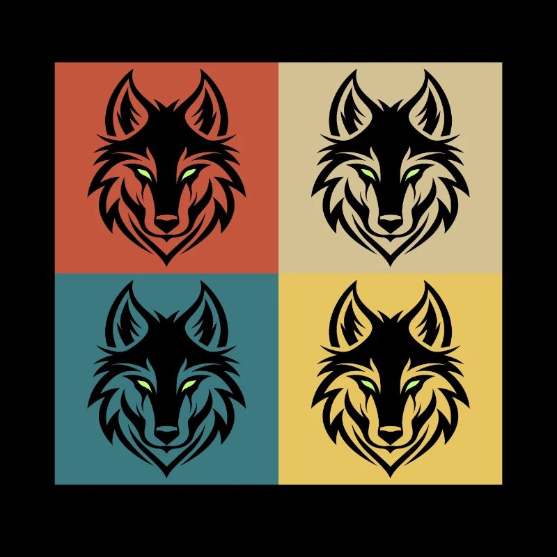 Retro Vintage Wolf
