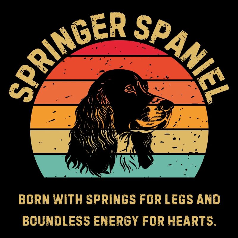 Springer Spaniel Retro Sunset
