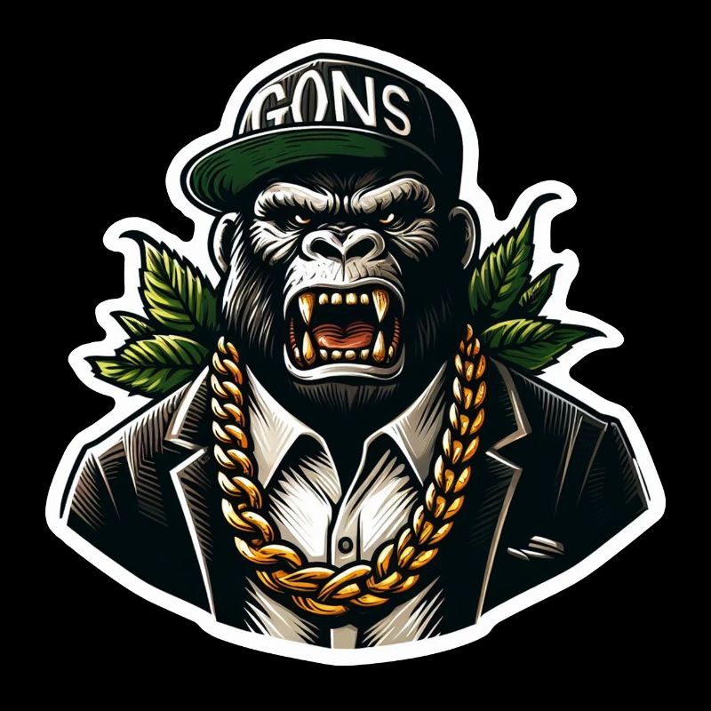 Gorilla with Gold Chain