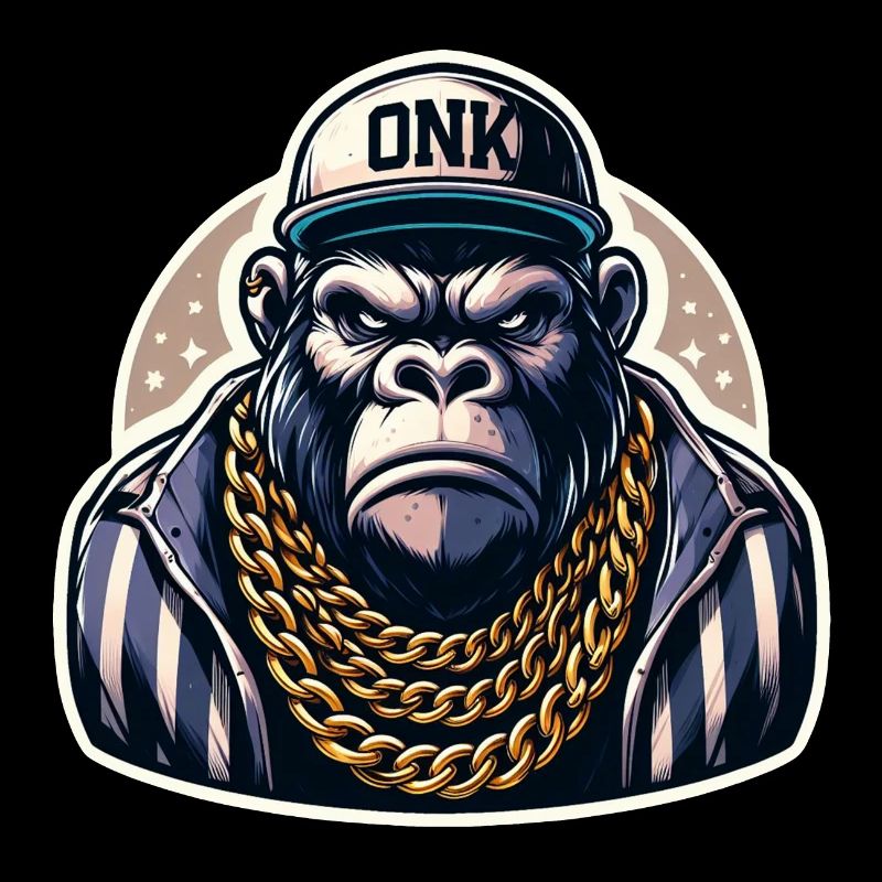 Gorilla with Gold Chain