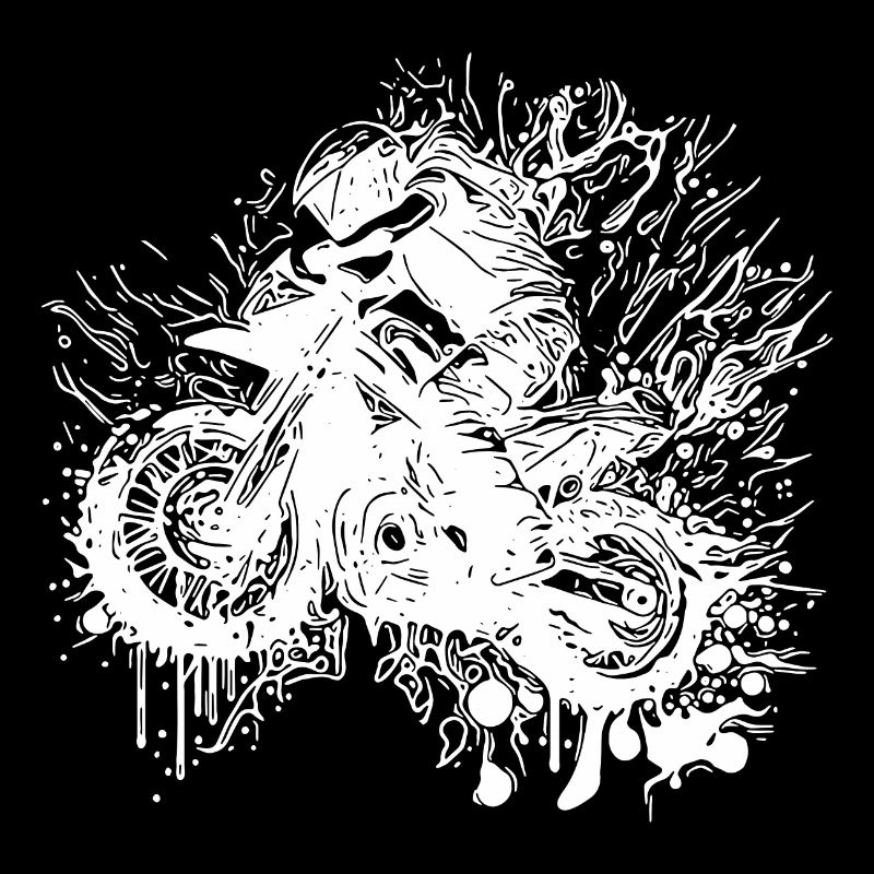 Moto de course tout-terrain style éclaboussure