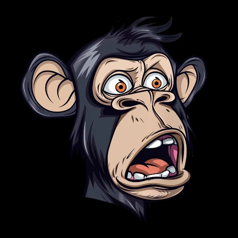 Funny Surprised Monkey Caricature