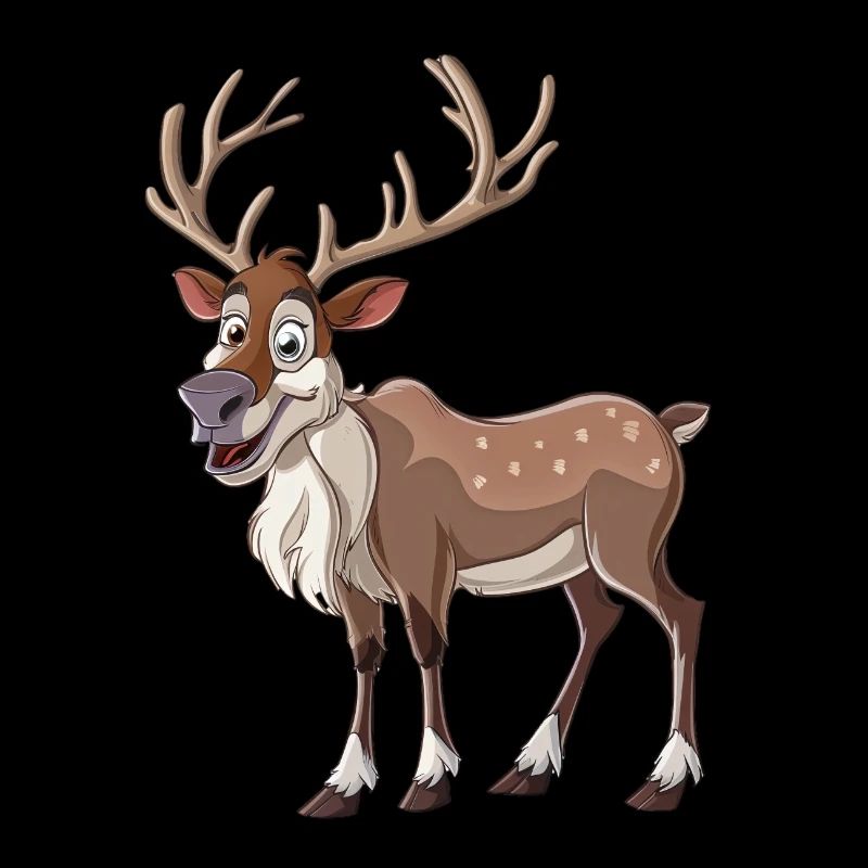 Fröhliches Rentier Mit Geweih