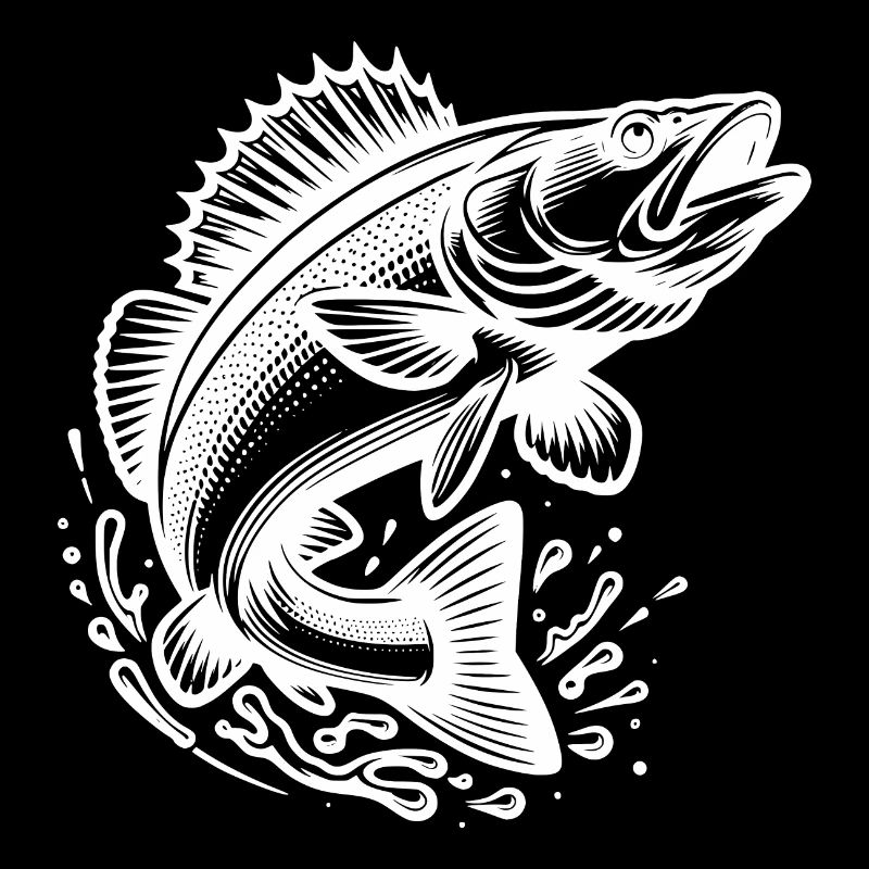 Poisson sandre sauteur