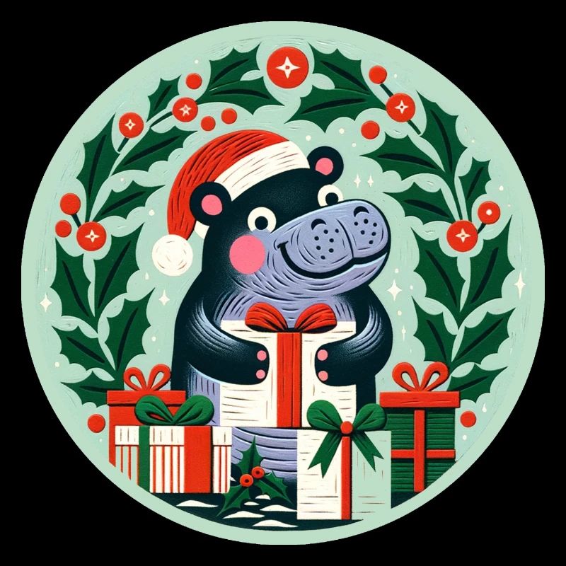 Hippopotame de Noël