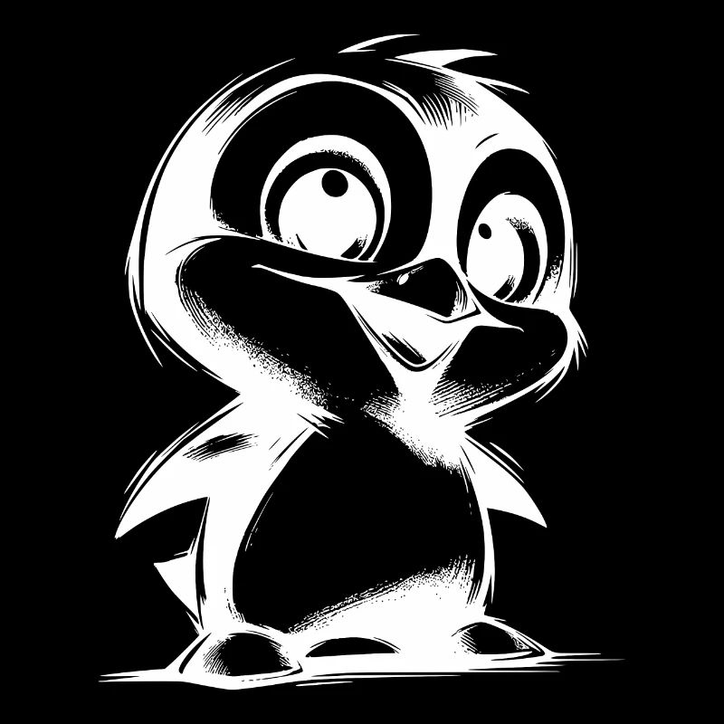 Dessin de bébé pingouin mignon petit pingouin