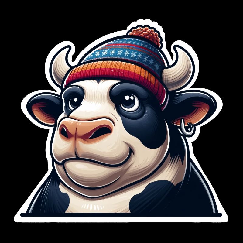 Taureau avec casquette