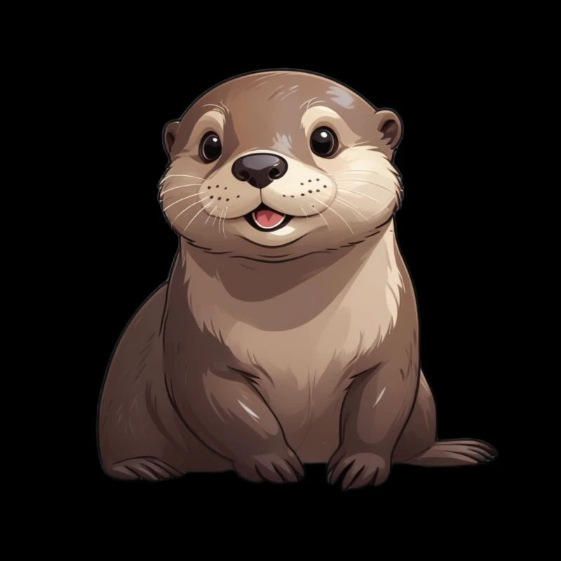 Loutre assise mignonne