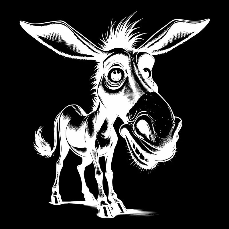 Crazy donkey grinning smiling long-eared