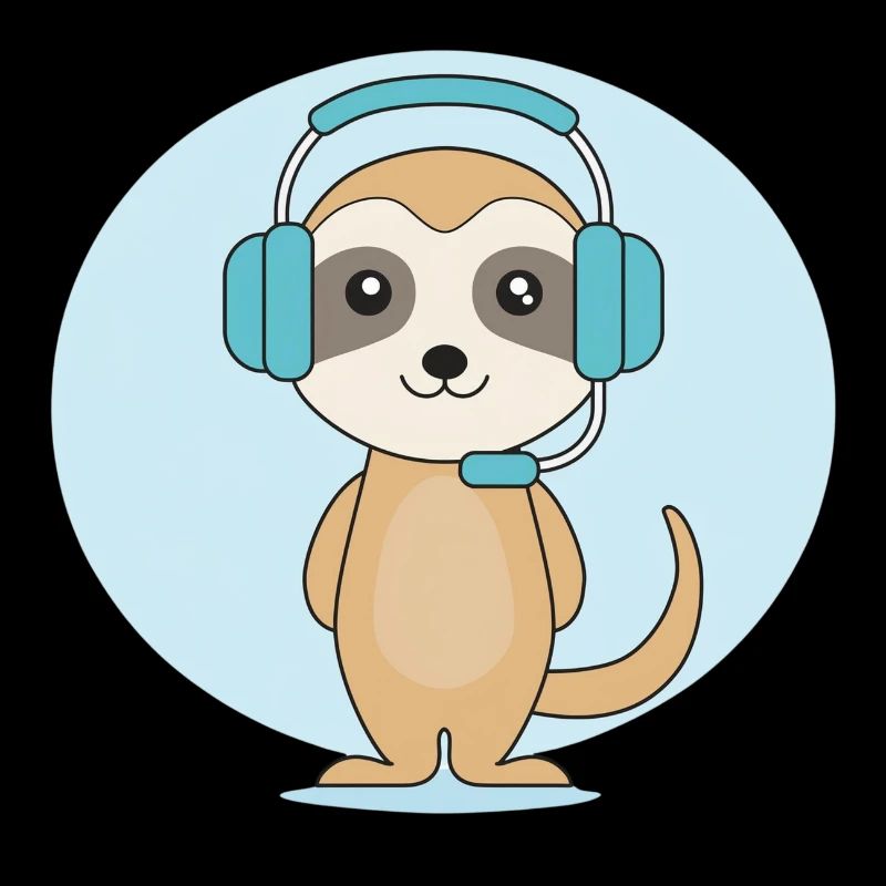 Erdmännchen mit Headset
