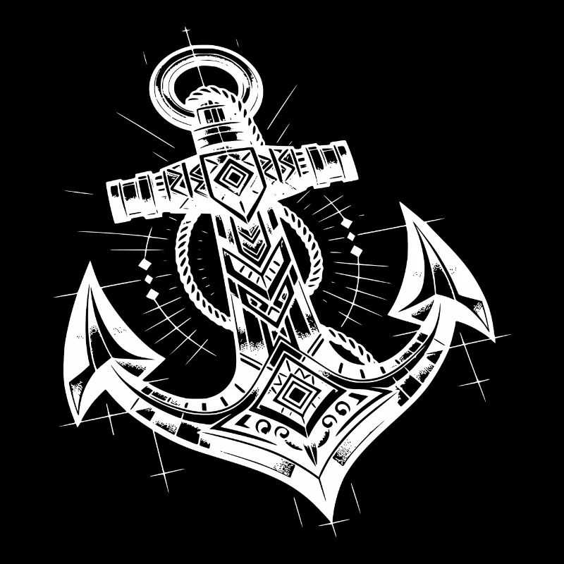 Ancre astucieuse dans un style de tatouage élégant