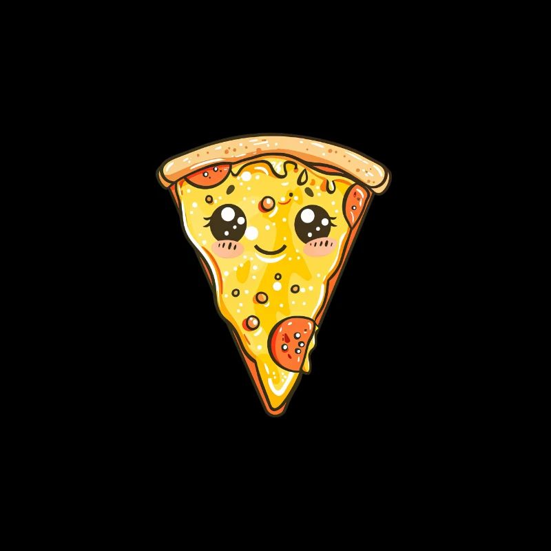 Funny pizza illustration