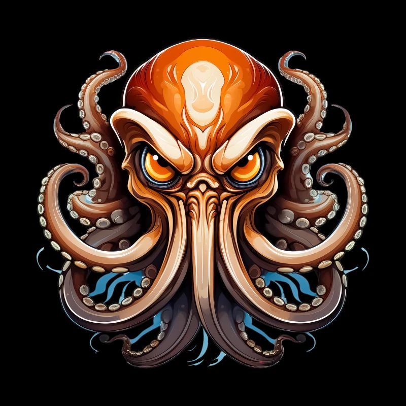 Wild angry animal octopus combative mascot