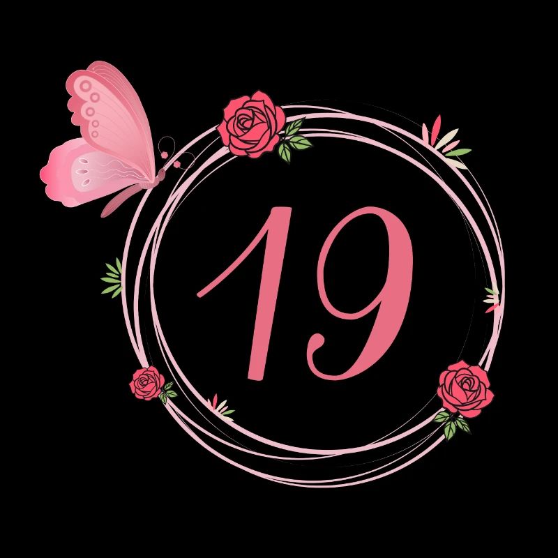 19e anniversaire papillon et fleurs fillettes