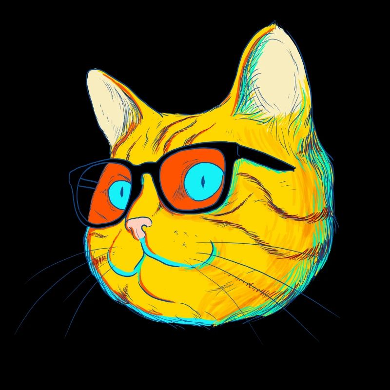 Cat with glasses