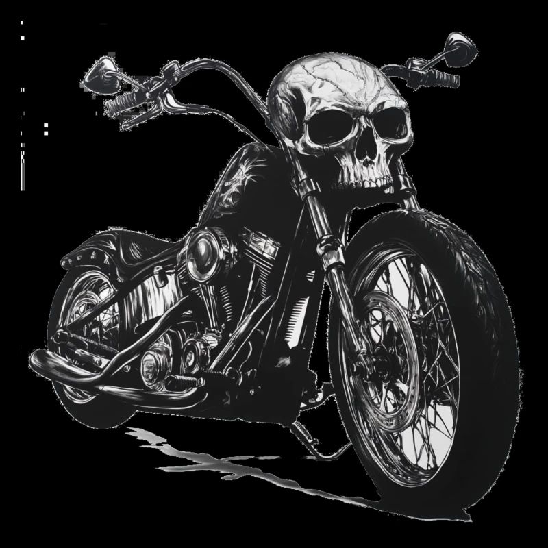 Motorrad mit Totenkopf