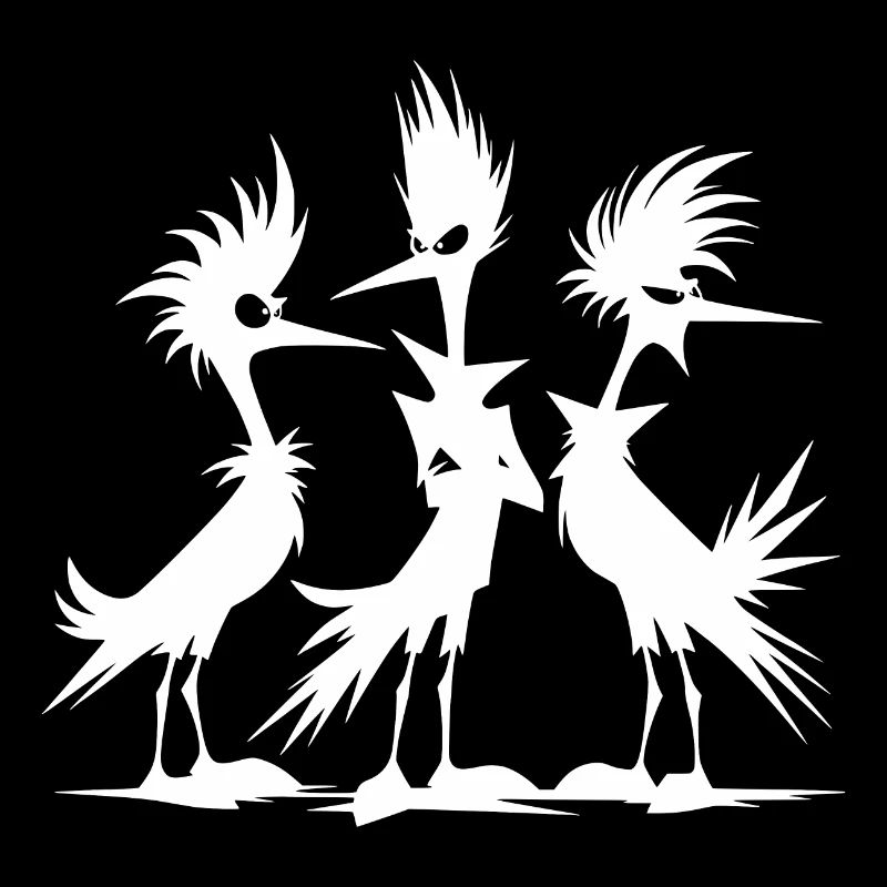 Crazy funny bird group