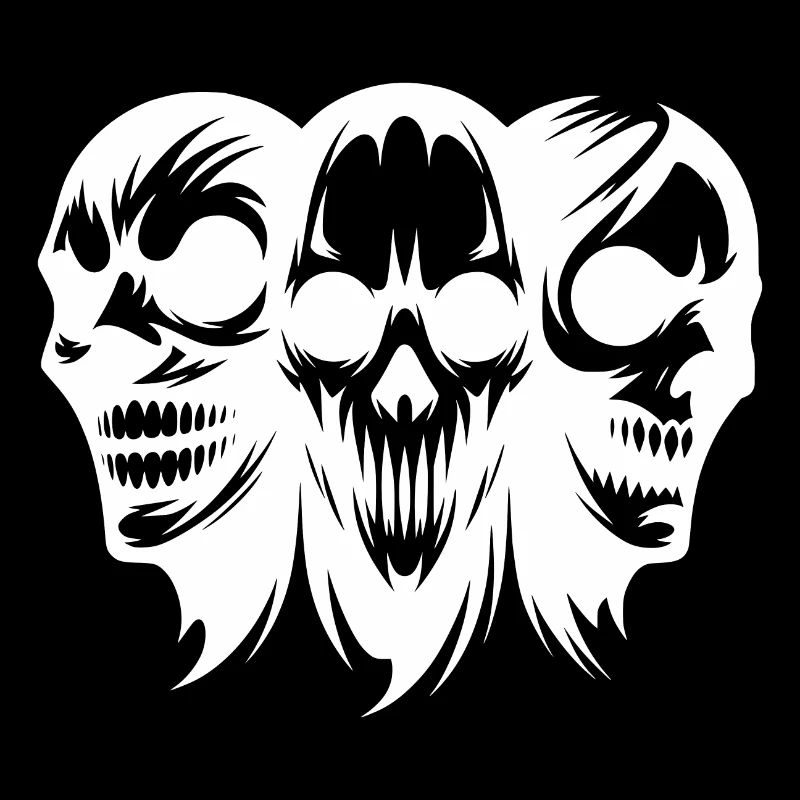 Spooky Halloween Zombies Heads