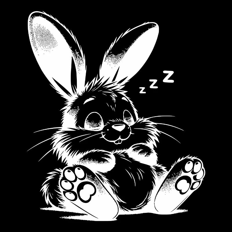 Cute sleeping baby bunny with big ears