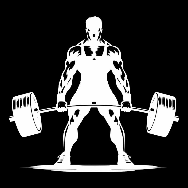Ambitious athlete with barbell