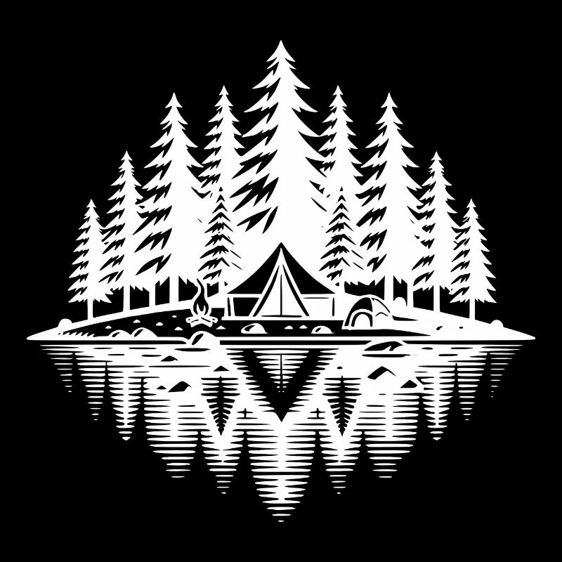 Expérience de camping élégante au bord du lac dans les bois