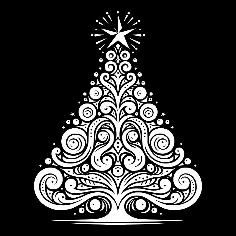 Modern tree with festive elegance and ornaments