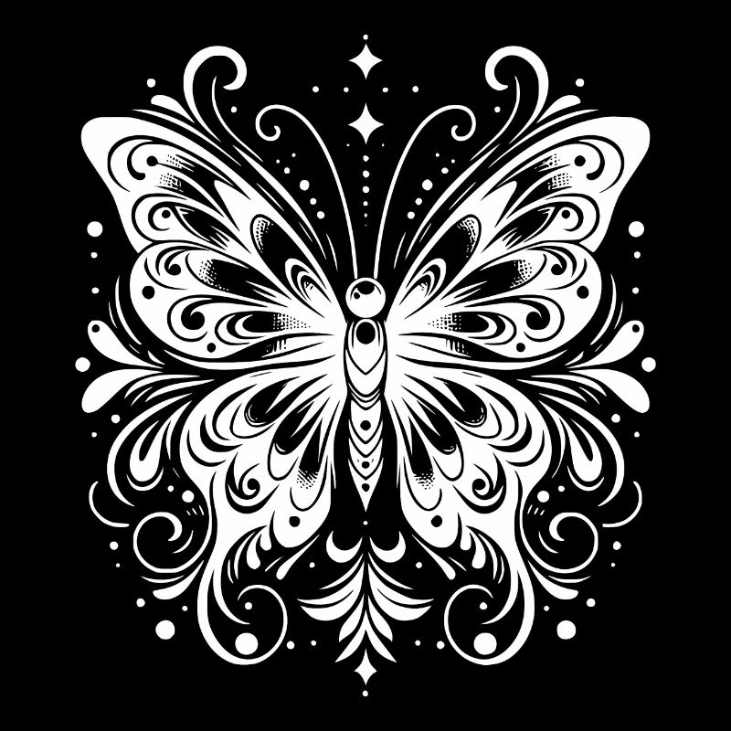 Joyeux enfants papillon encres style