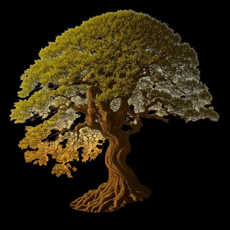 Arbre à feuilles caduques dans les tons chauds