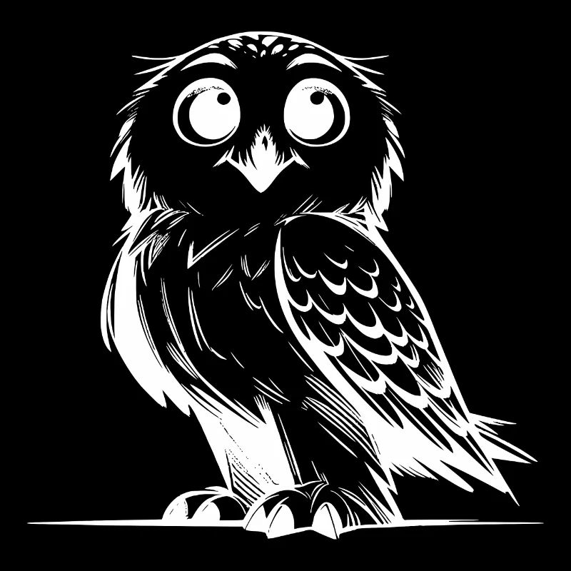 Putzige Schnee-Eule Bleistift Skizze