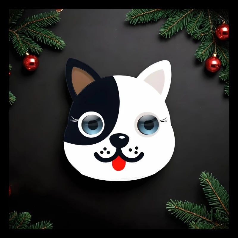 Un chat du Nouvel An joyeux et festif.