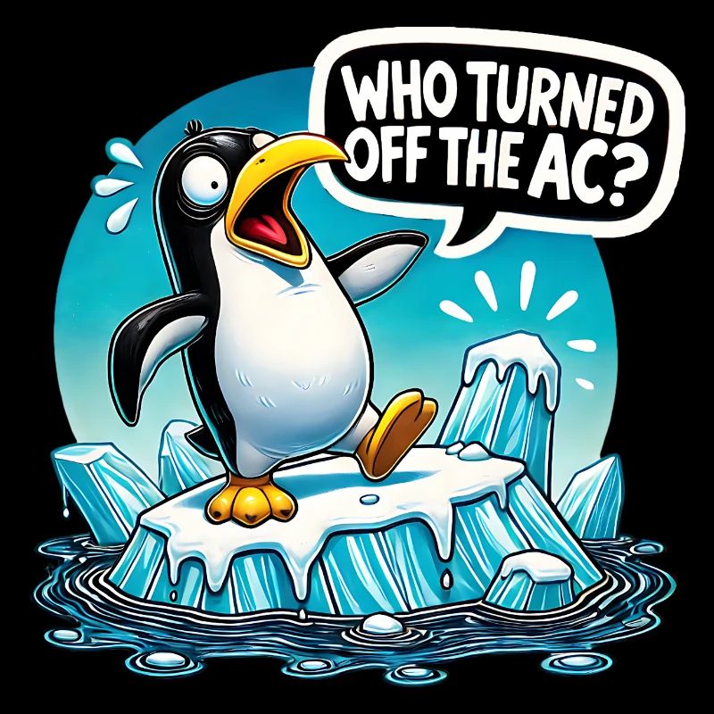 Funny Penguin Global Warming