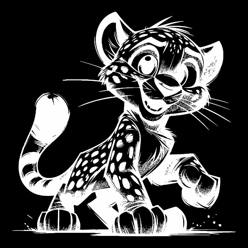 Leopard Baby Kinder Bleistift Zeichnung