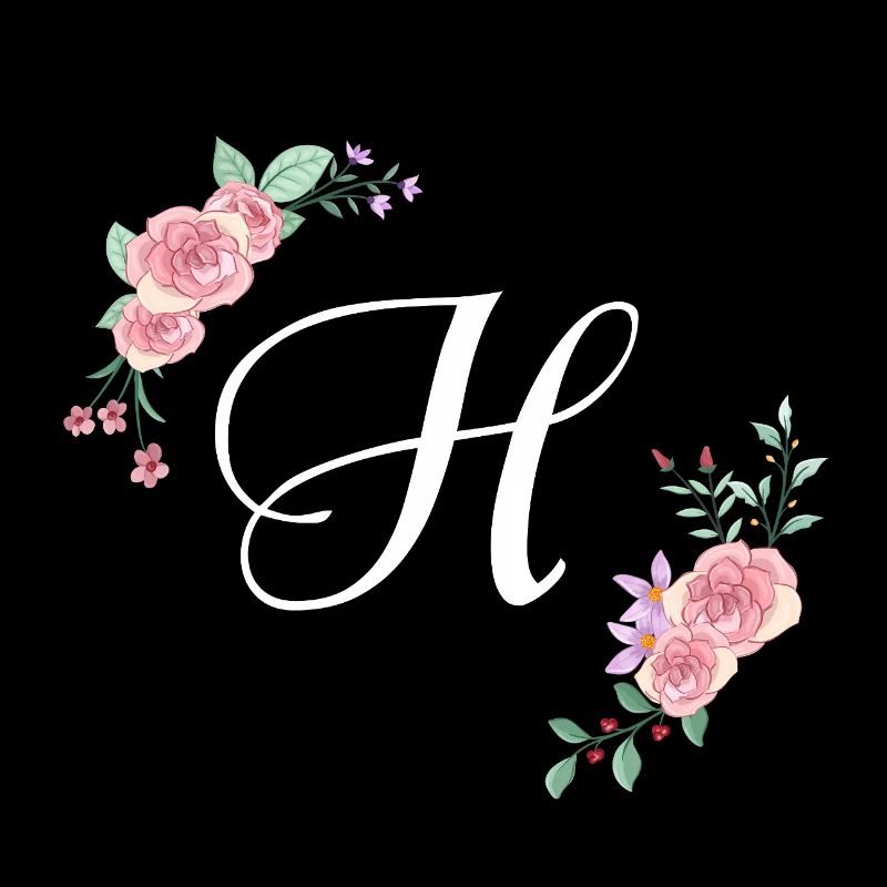 Rosa Blumenbuchstabe h