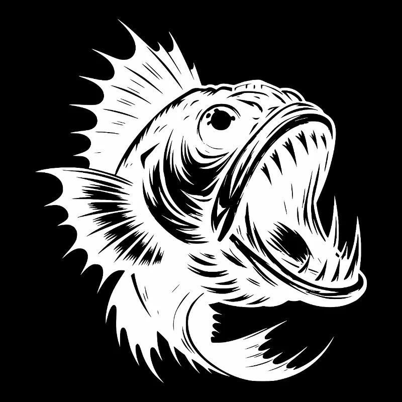 Fearsome sea hunter with a huge mouth