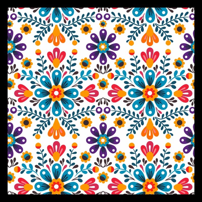 Colourful Folk Floral Pattern – Traditional Art