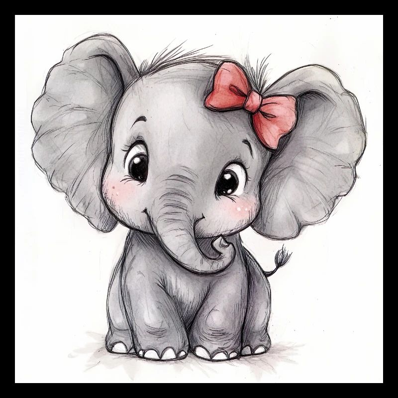 Éléphant pour les filles - Design mignon pour les vêtements