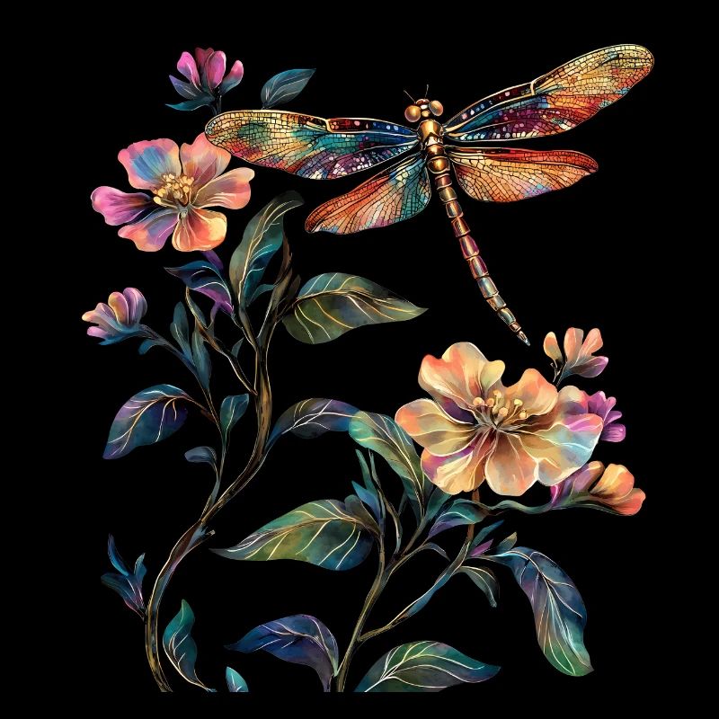 libellule fleurs insecte