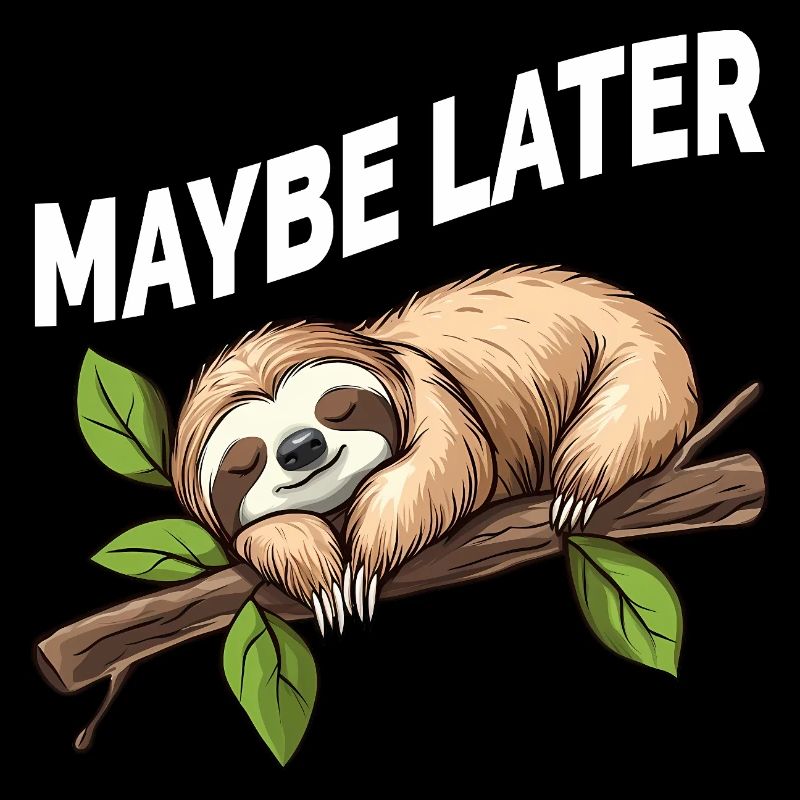 Funny Sloth Maybe Later
