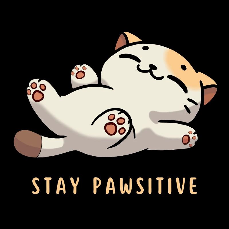 Stay Pawsitive – Cute Cat with Saying