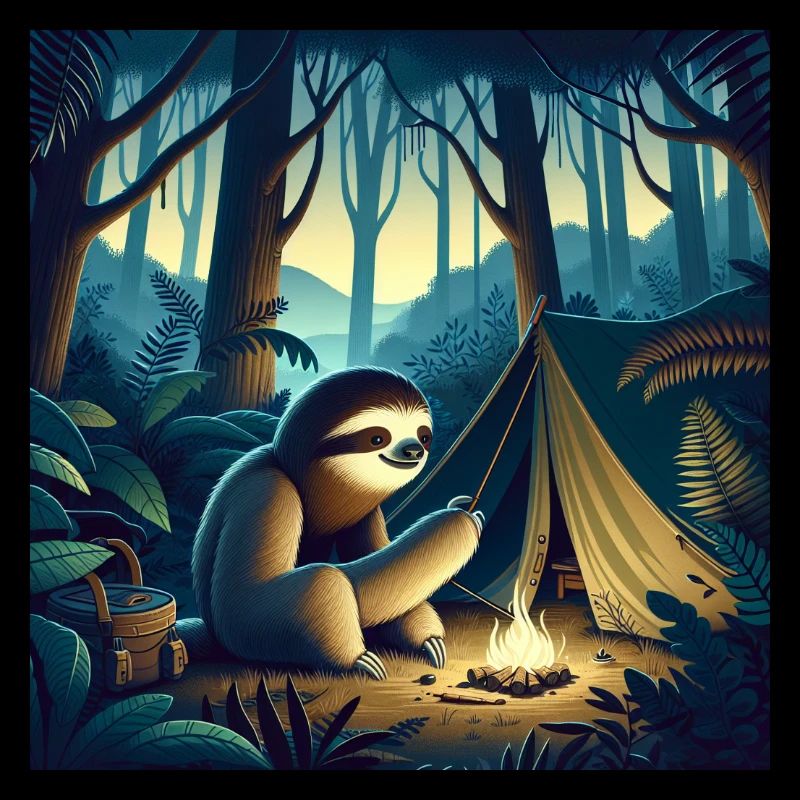 Faultier Wanderer Camping