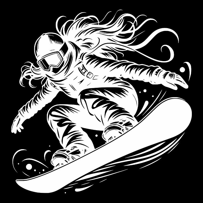 Poudreuse et snowboard