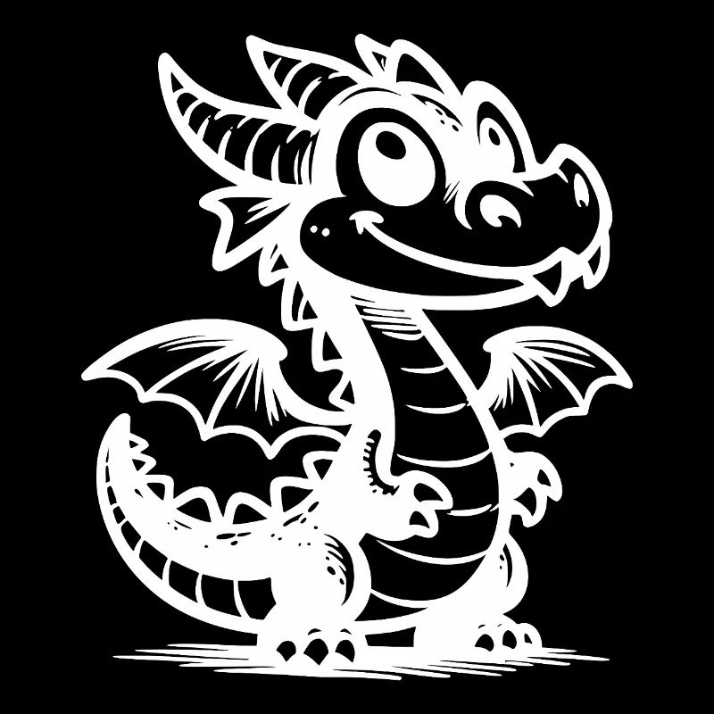Petit bébé dragon souriant avec des ailes