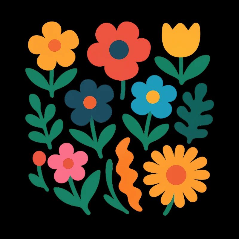 Bloody Vibes - Fleurs Flat Design