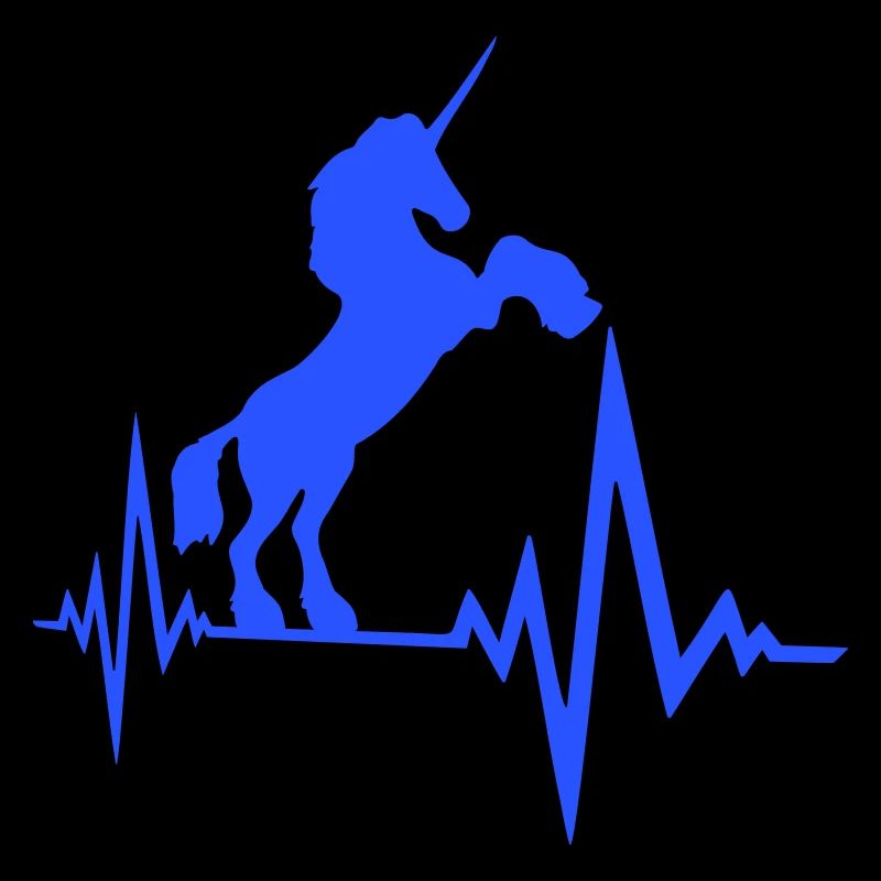 Unicorn Pulse Heartbeat Frequency ECG Line Cool