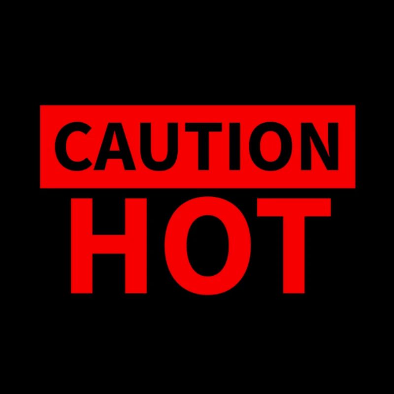 CAUTION HOT red
