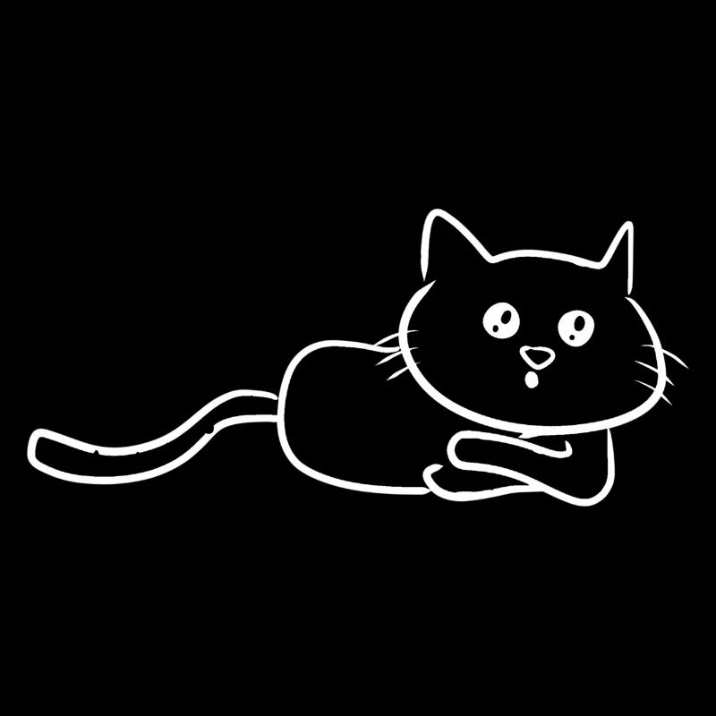 Chat dessin animé mignon mensonge