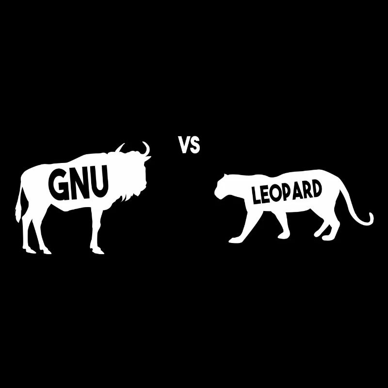 GNU vs Leopard T-Shirt